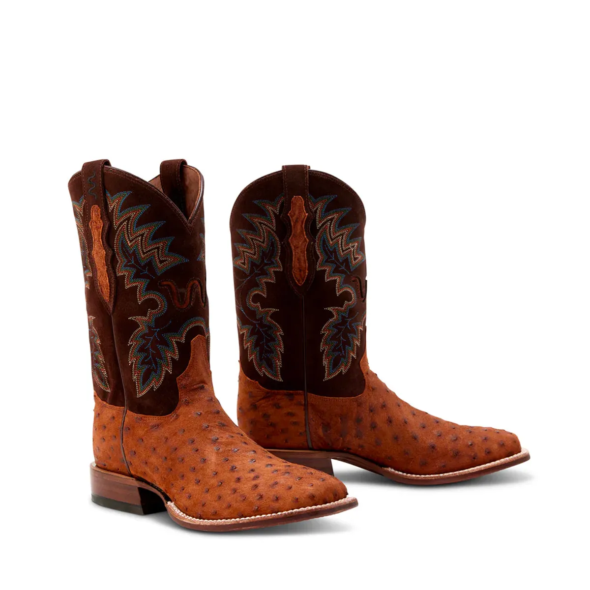 11 Brandy Suede FQ Ostrich Cowboy Boot