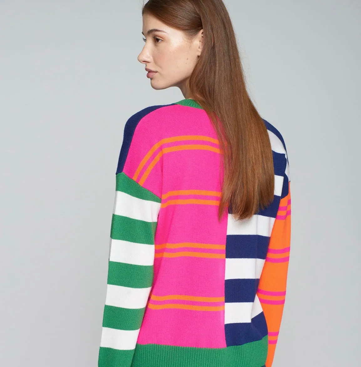 31522 Fabiola Multi Stripes Sweater