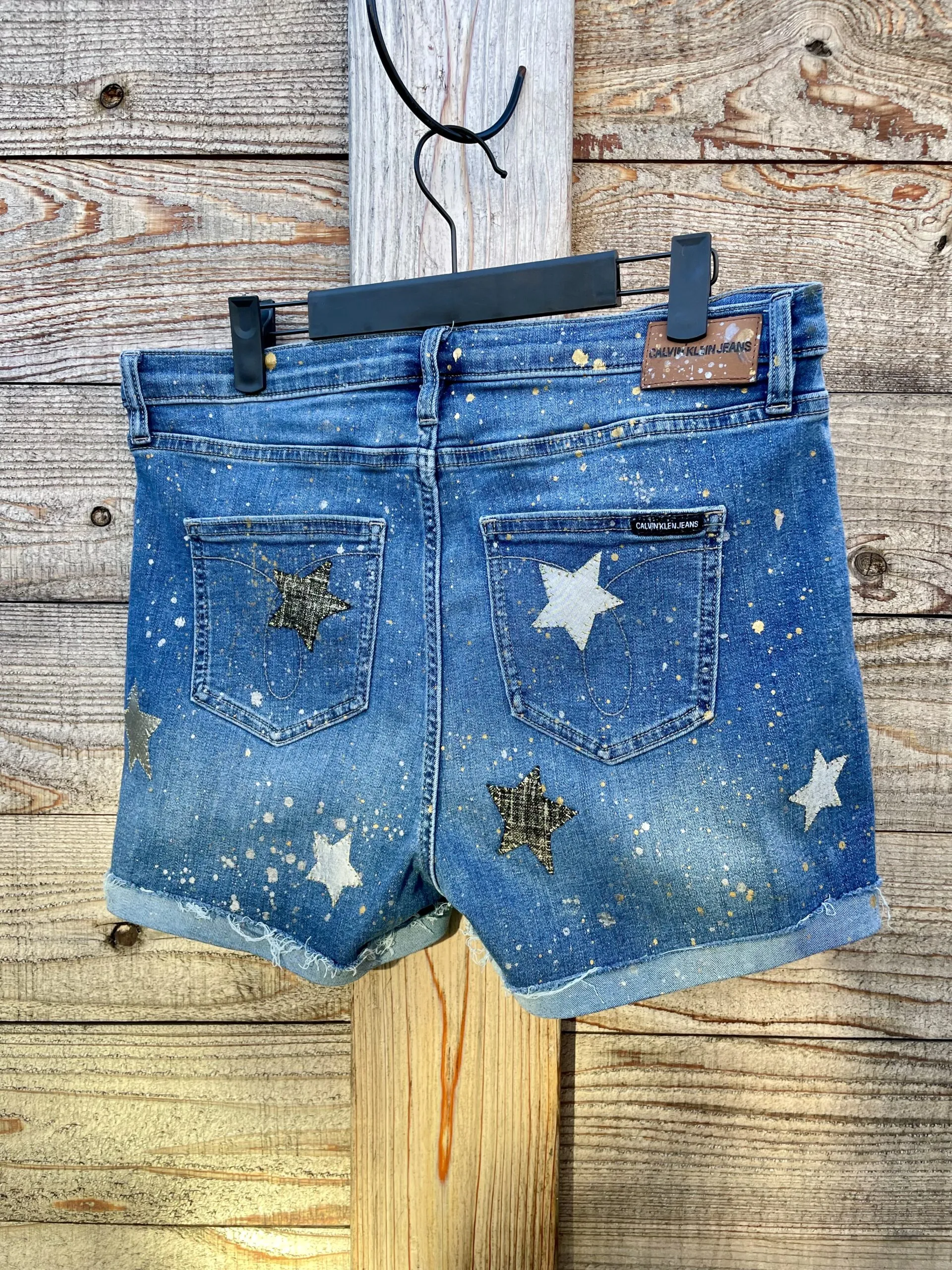 A Star is BORN Y2K Upcycled Denim Shorts