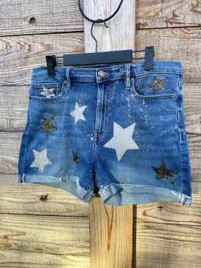 A Star is BORN Y2K Upcycled Denim Shorts