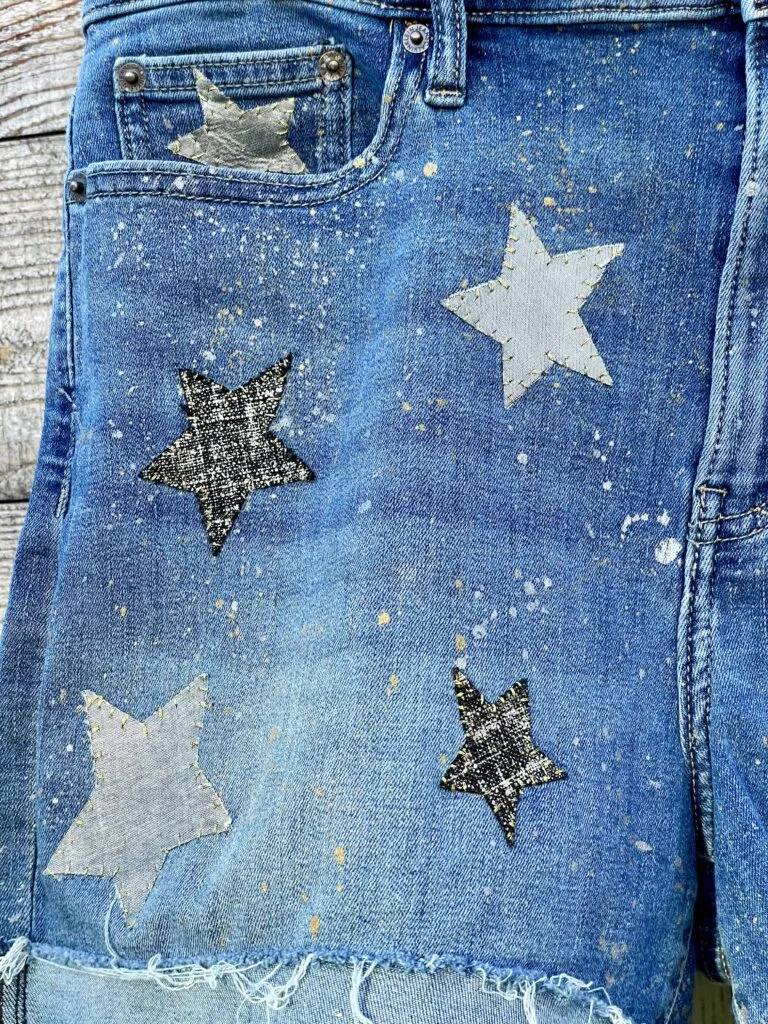 A Star is BORN Y2K Upcycled Denim Shorts