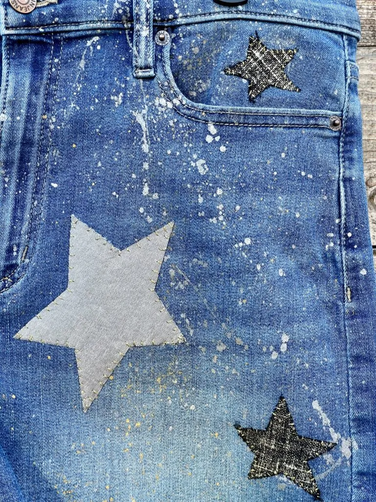 A Star is BORN Y2K Upcycled Denim Shorts