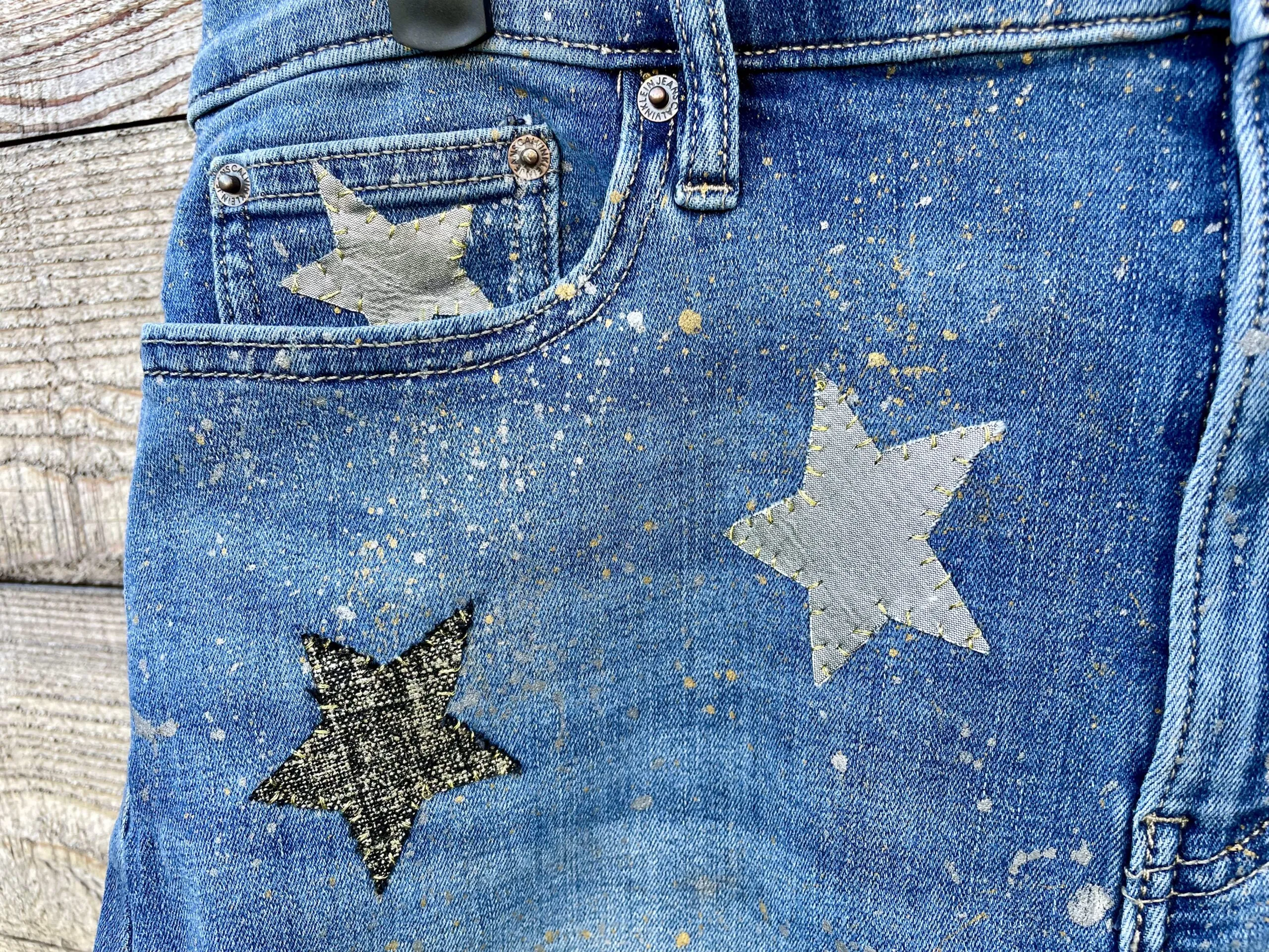 A Star is BORN Y2K Upcycled Denim Shorts