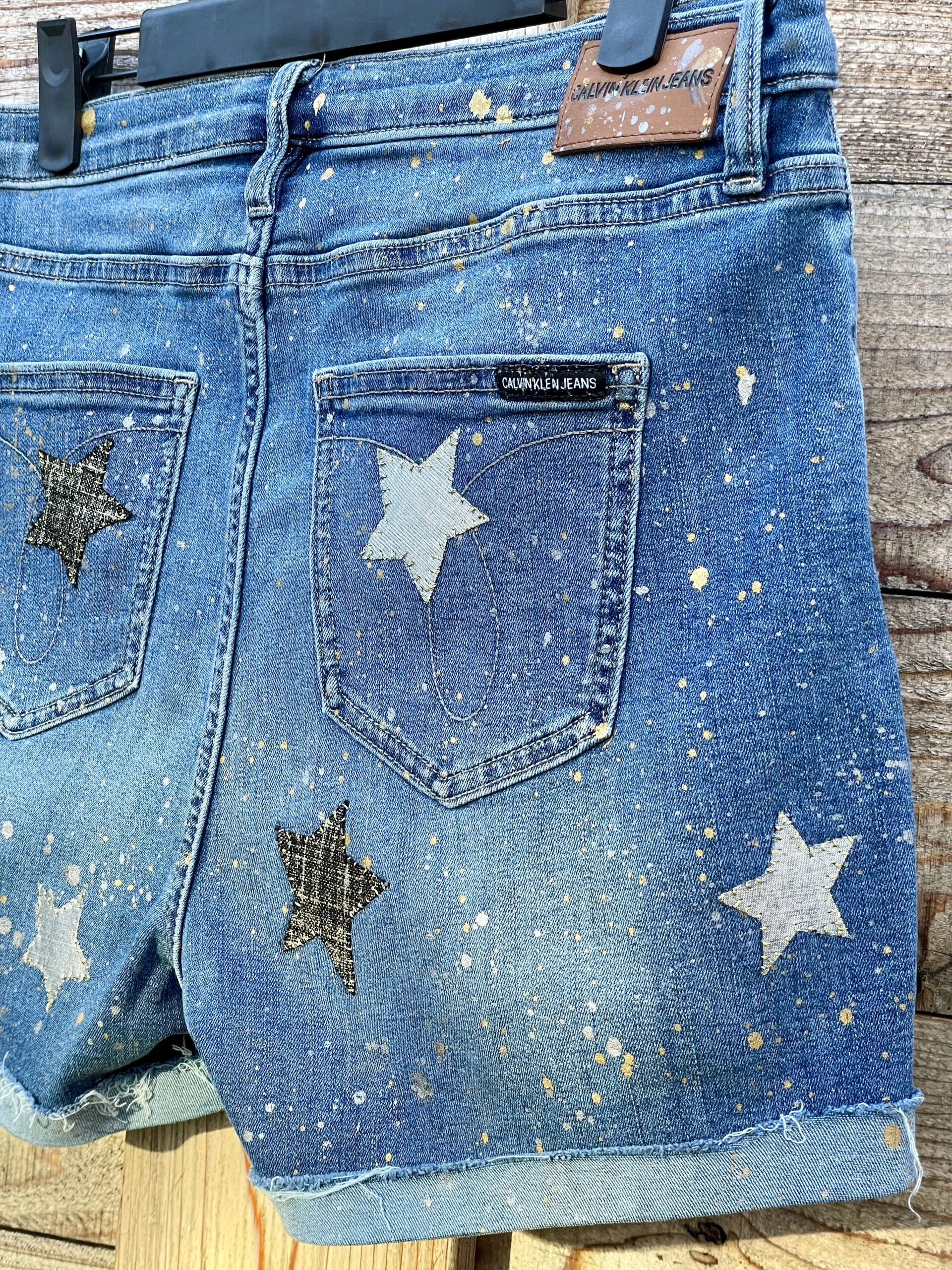 A Star is BORN Y2K Upcycled Denim Shorts