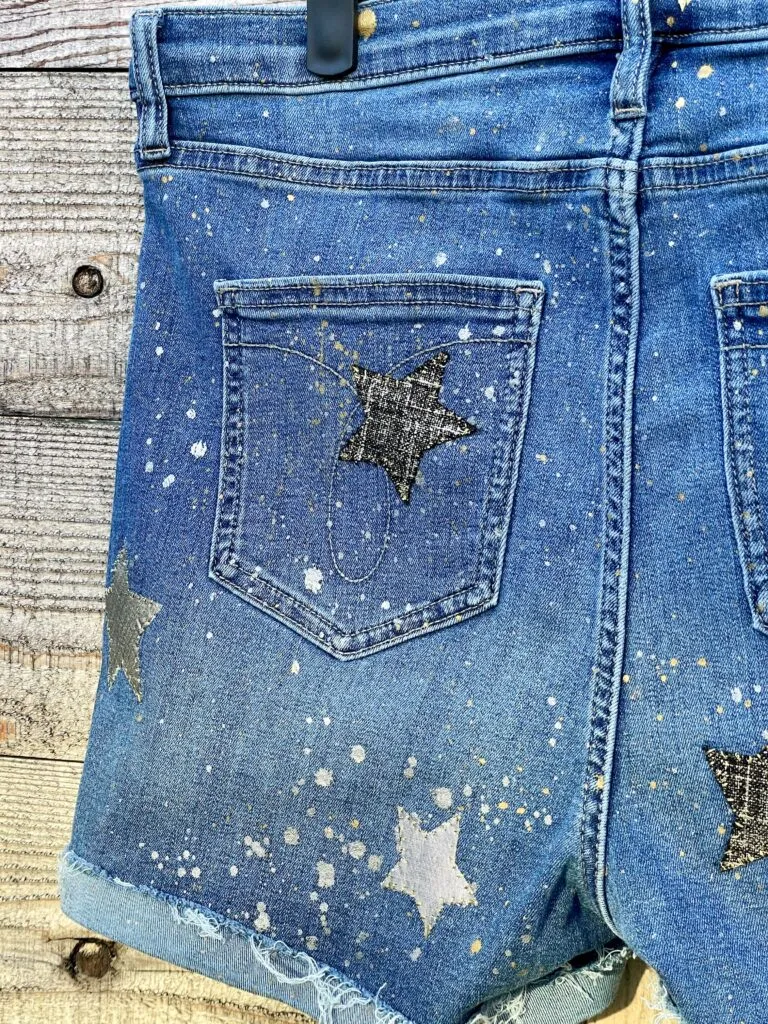 A Star is BORN Y2K Upcycled Denim Shorts