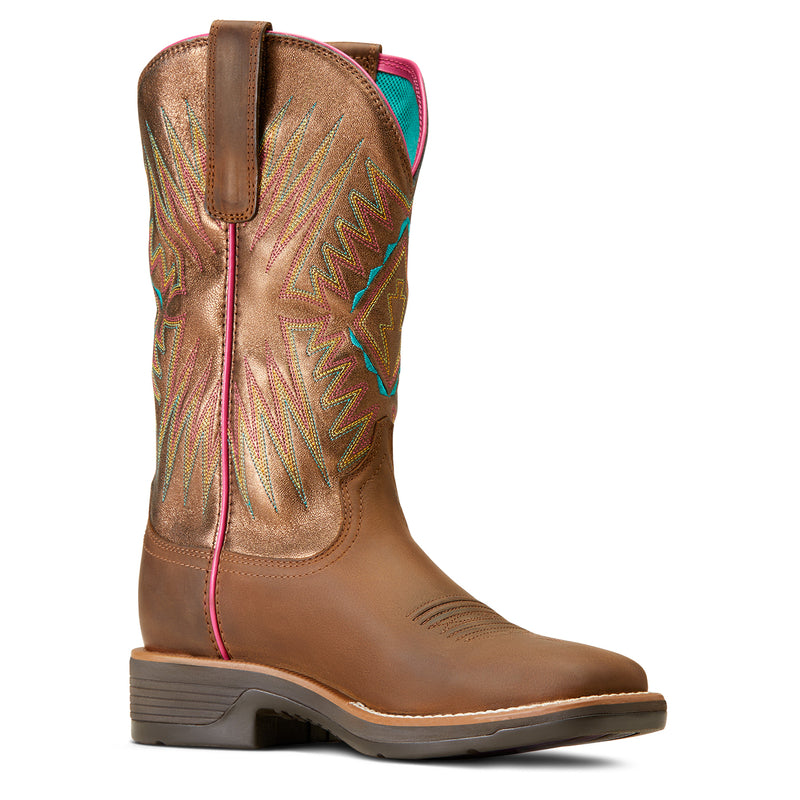 'Ariat' Women's 11 Ridgeback Western Square Toe - Distressed Tan / Bridle Tan