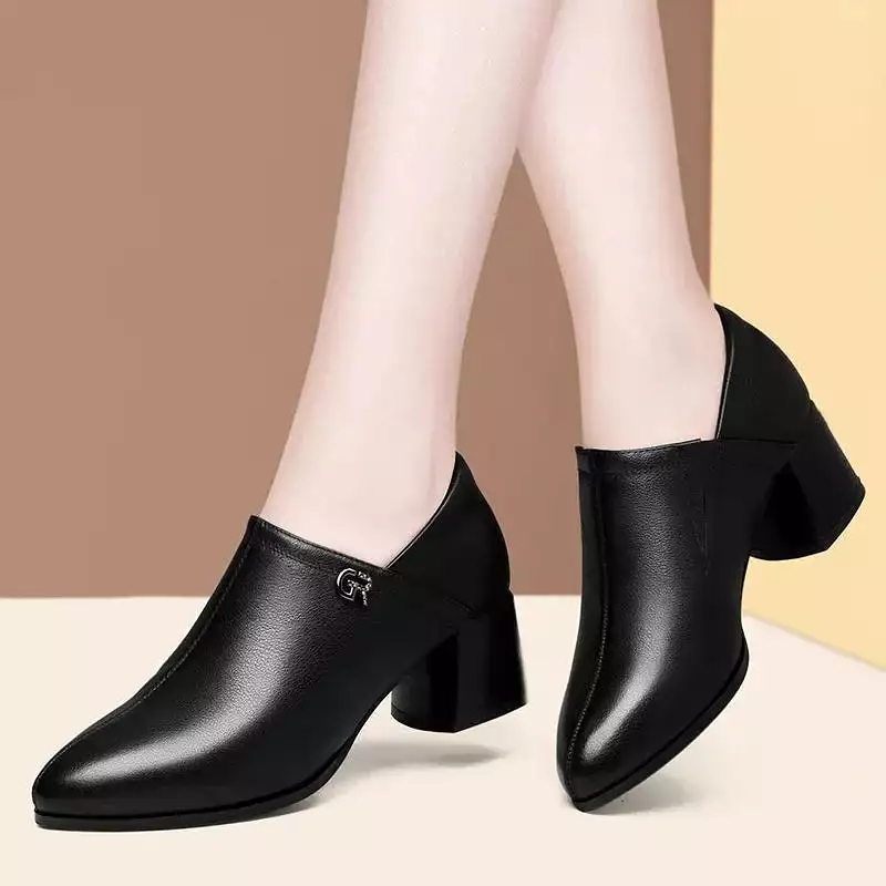 Ashore Shop  Women Cute Sweet High Quality Square Heel Short Ankle Boots   Winter Heel Shoes