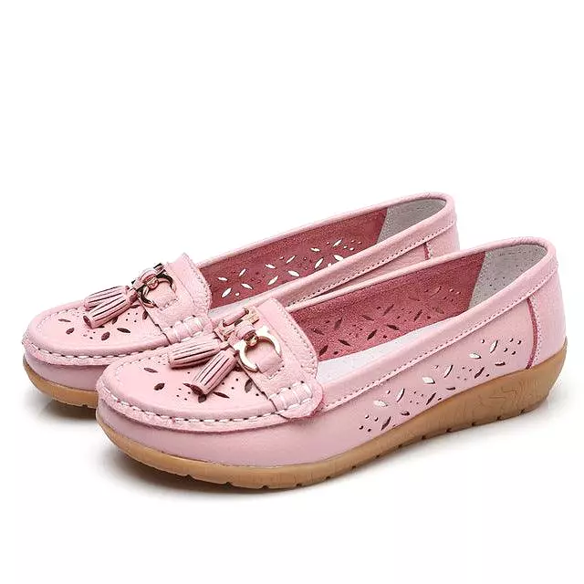 Ballerina Leather Flat Shoes