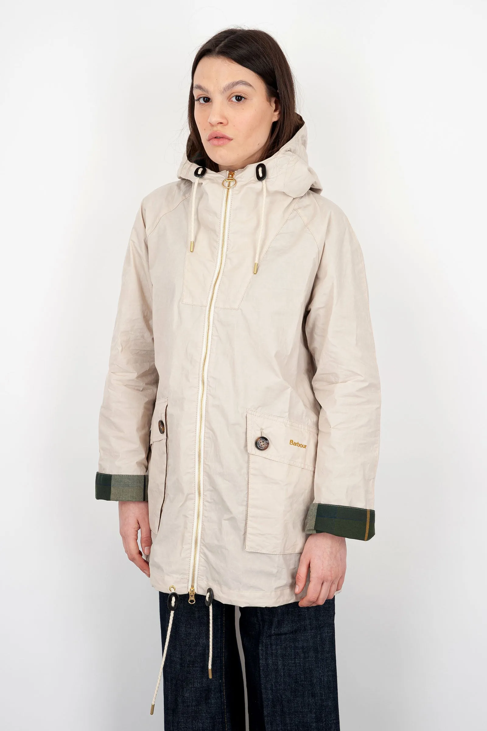 Barbour Parka Keldy Showerproof Cotone Panna