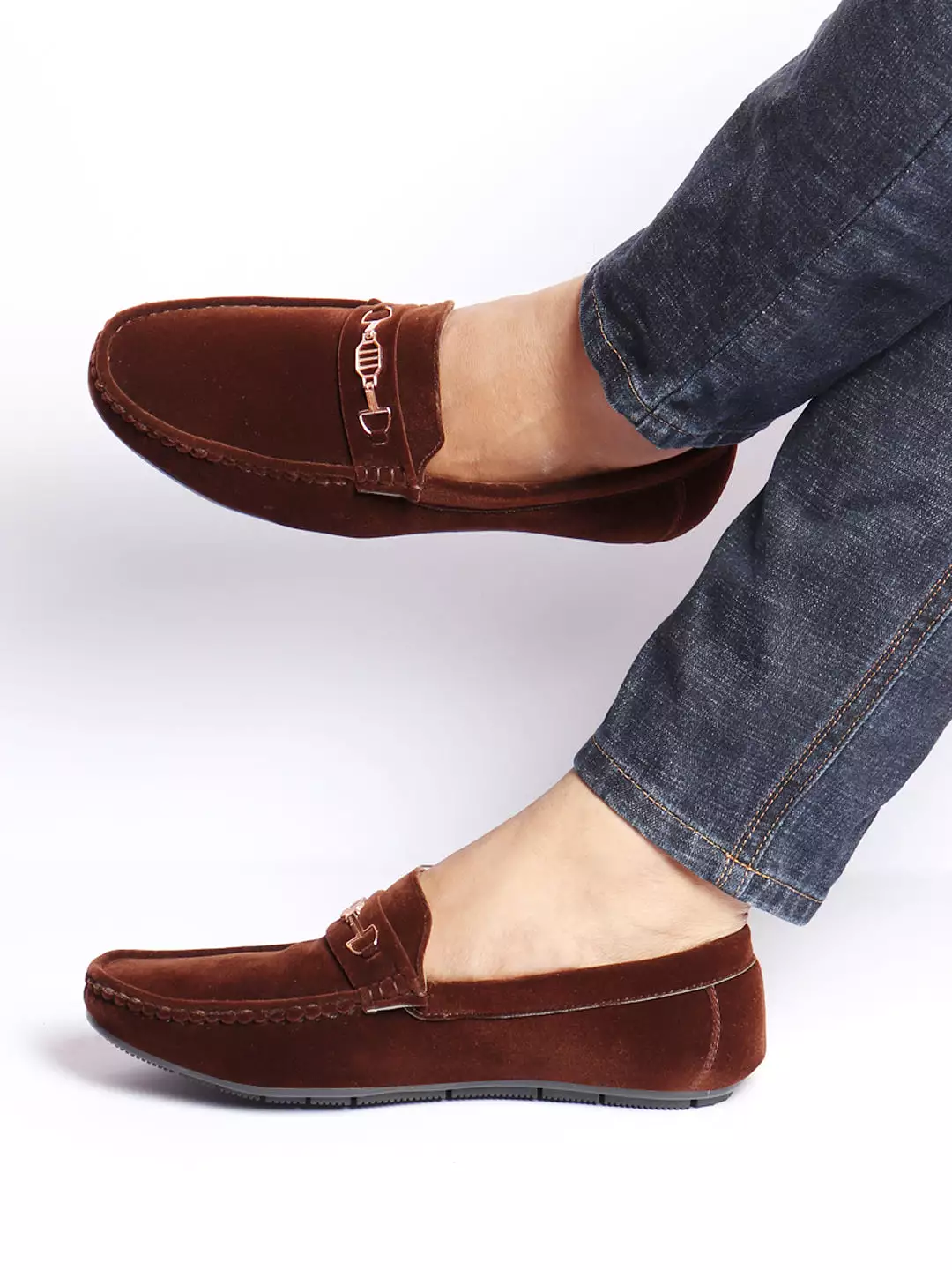 Basics Men Brown Horsebit Buckle Outdoor Comfort Loafer Shoes