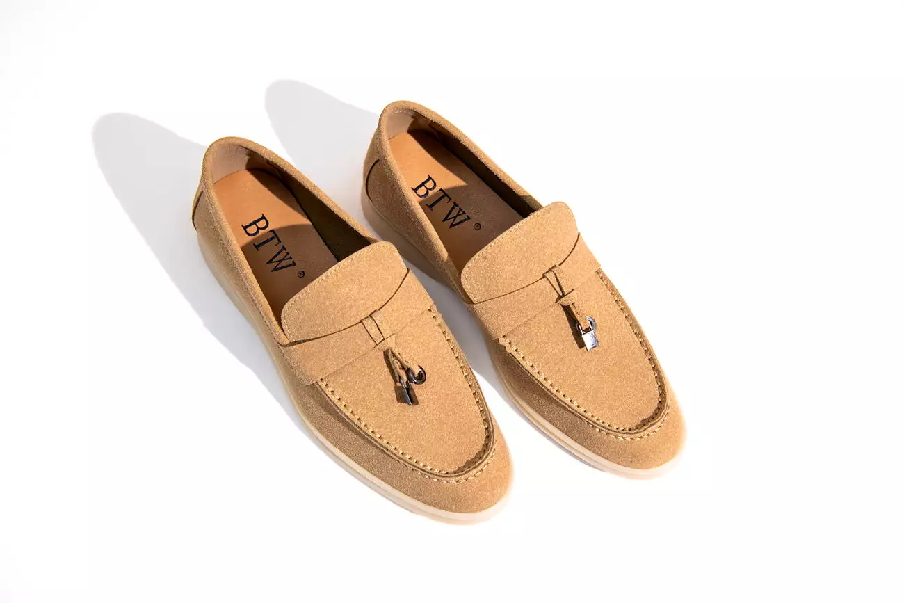 BEIGE SUEDE SOFT SLIP SUEDE LOAFERS