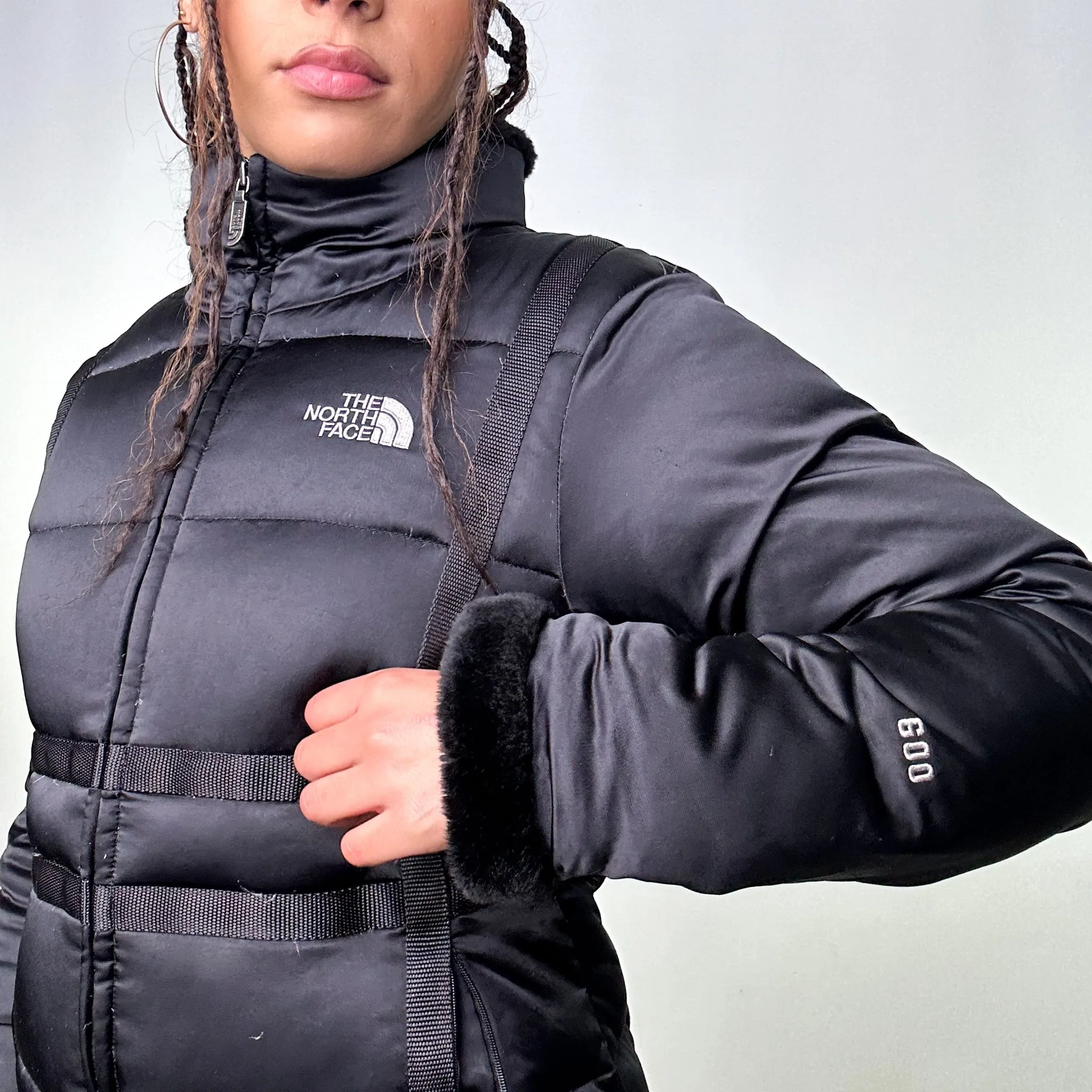 Black 90s The North Face 600 Series Puffer Jacket Coat (M)