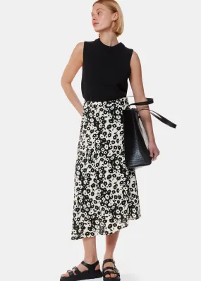 Black and White Riley Floral Print Skirt