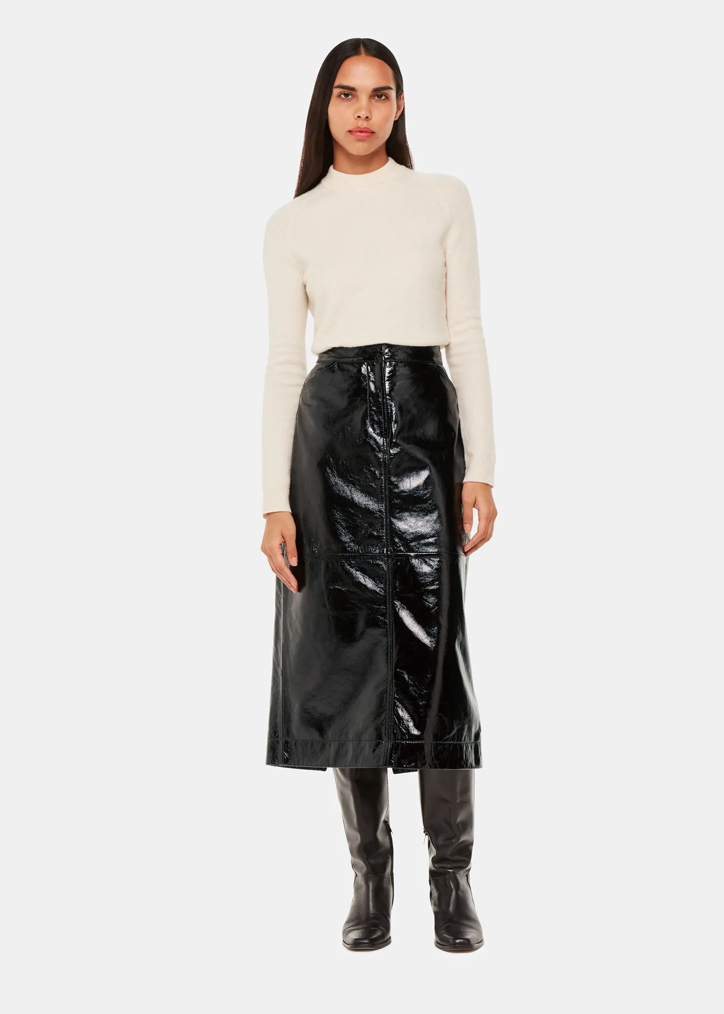 Black Rachel Patent Leather Skirt