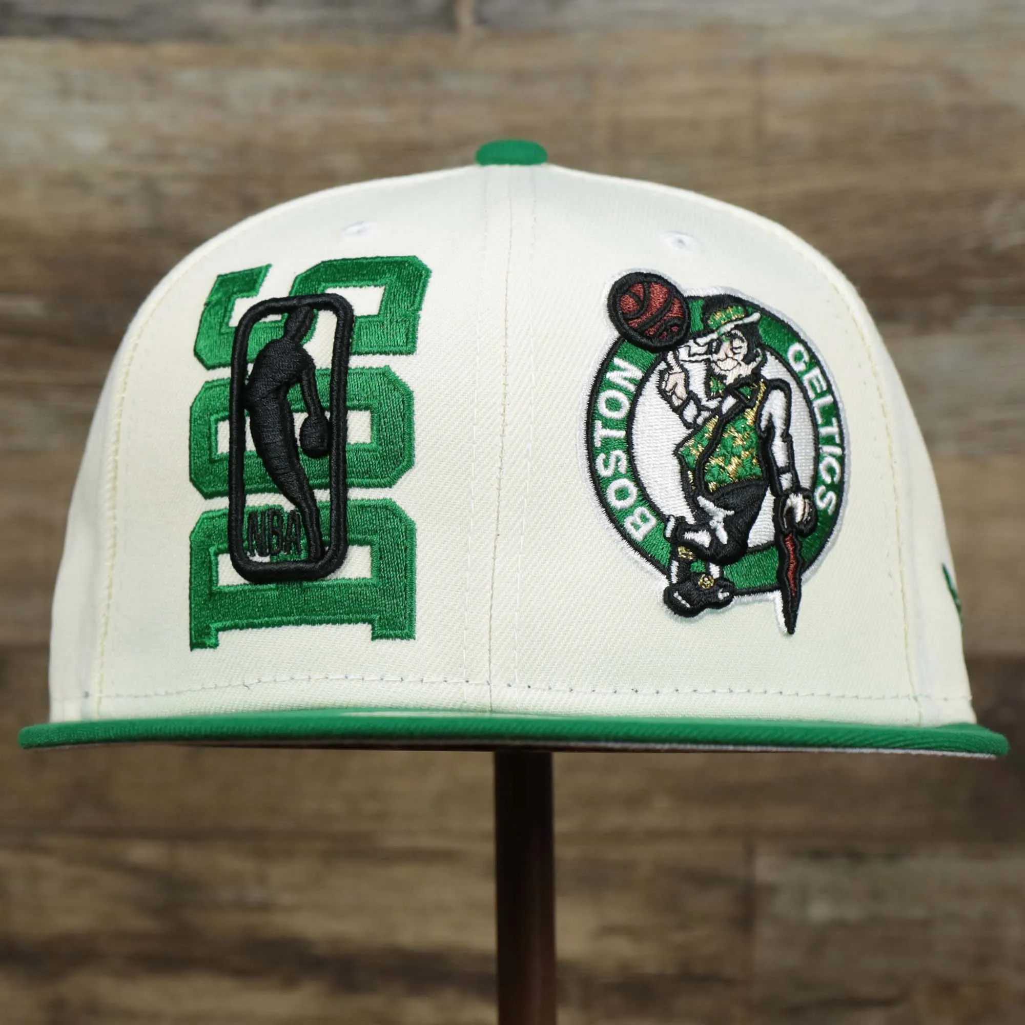 Boston Celtics NBA 2022 Draft Gray Bottom 9Fifty Snapback | New Era Cream/Kelly Green