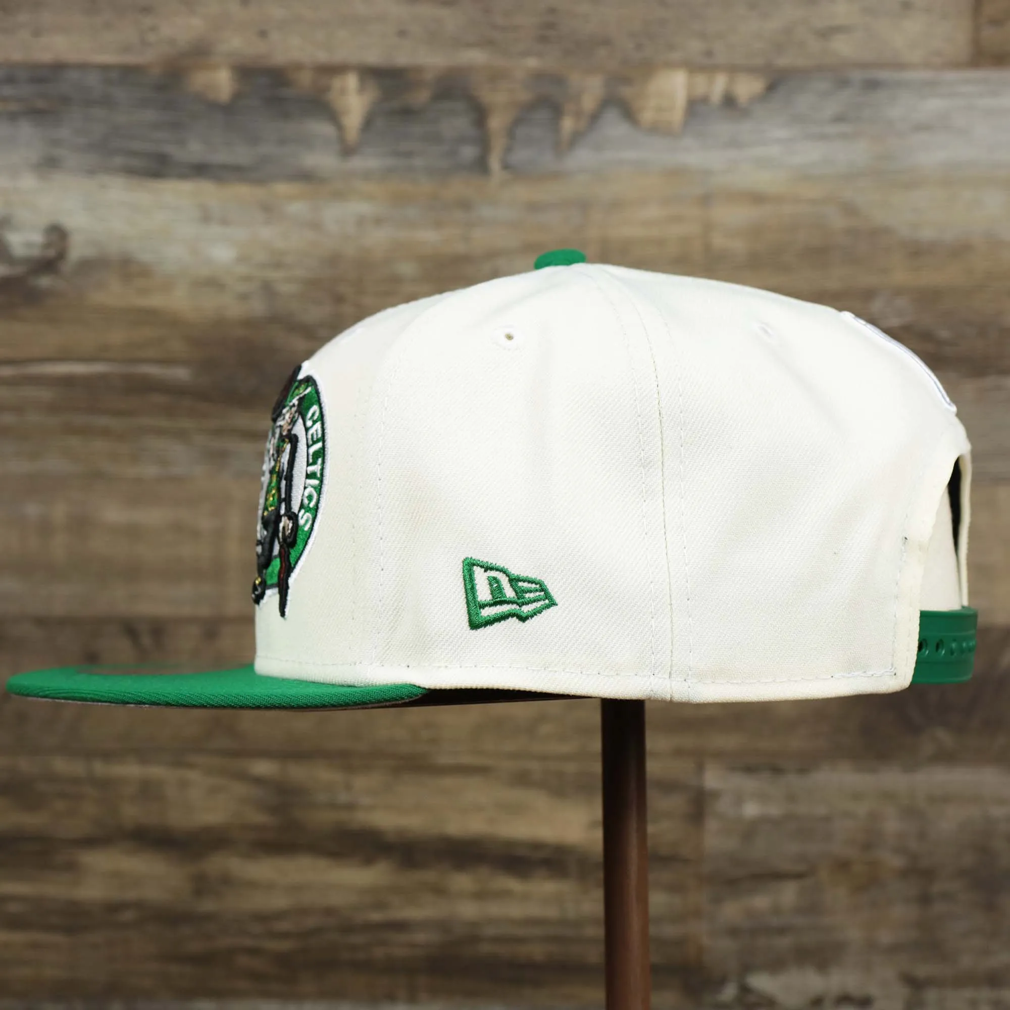 Boston Celtics NBA 2022 Draft Gray Bottom 9Fifty Snapback | New Era Cream/Kelly Green