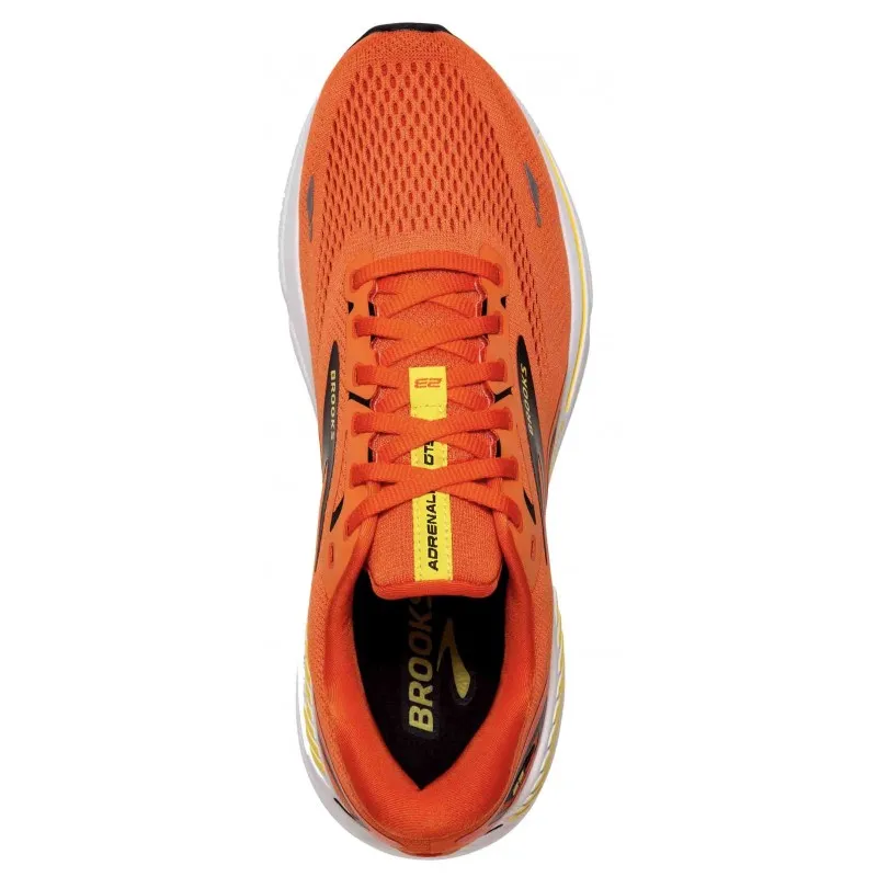 BROOKS ADRENALINE GTS 23 RED ORANGE/BLACK/YELLOW FOR MEN'S