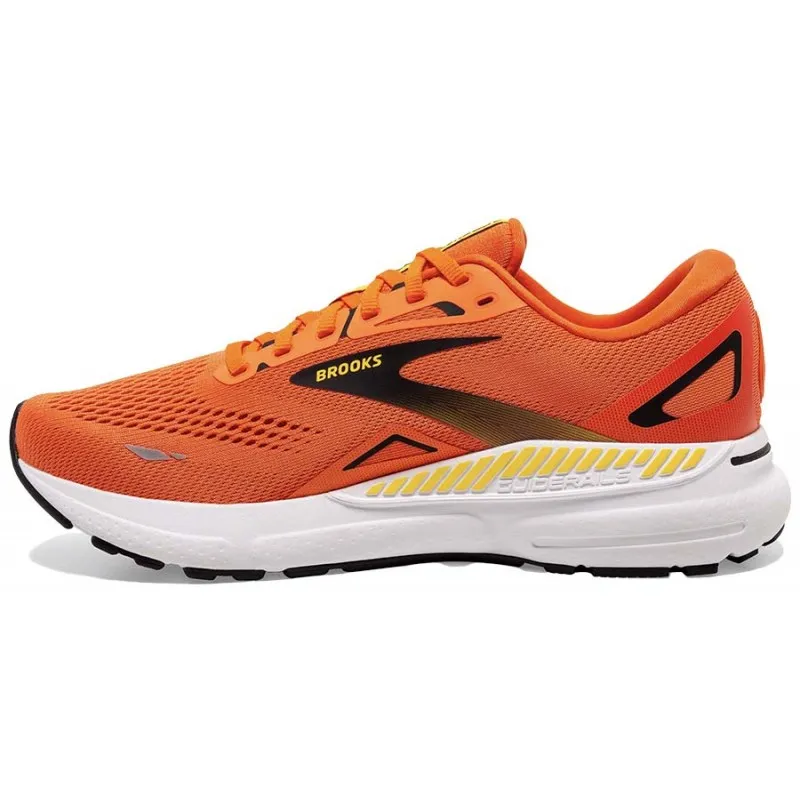 BROOKS ADRENALINE GTS 23 RED ORANGE/BLACK/YELLOW FOR MEN'S