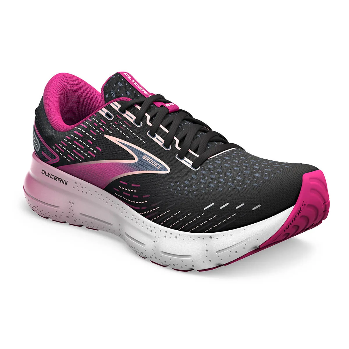 Brooks Glycerin 20 Womens | Black/fuchsia/linen