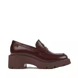 Camper Milah Burgundy leather loafers for women  