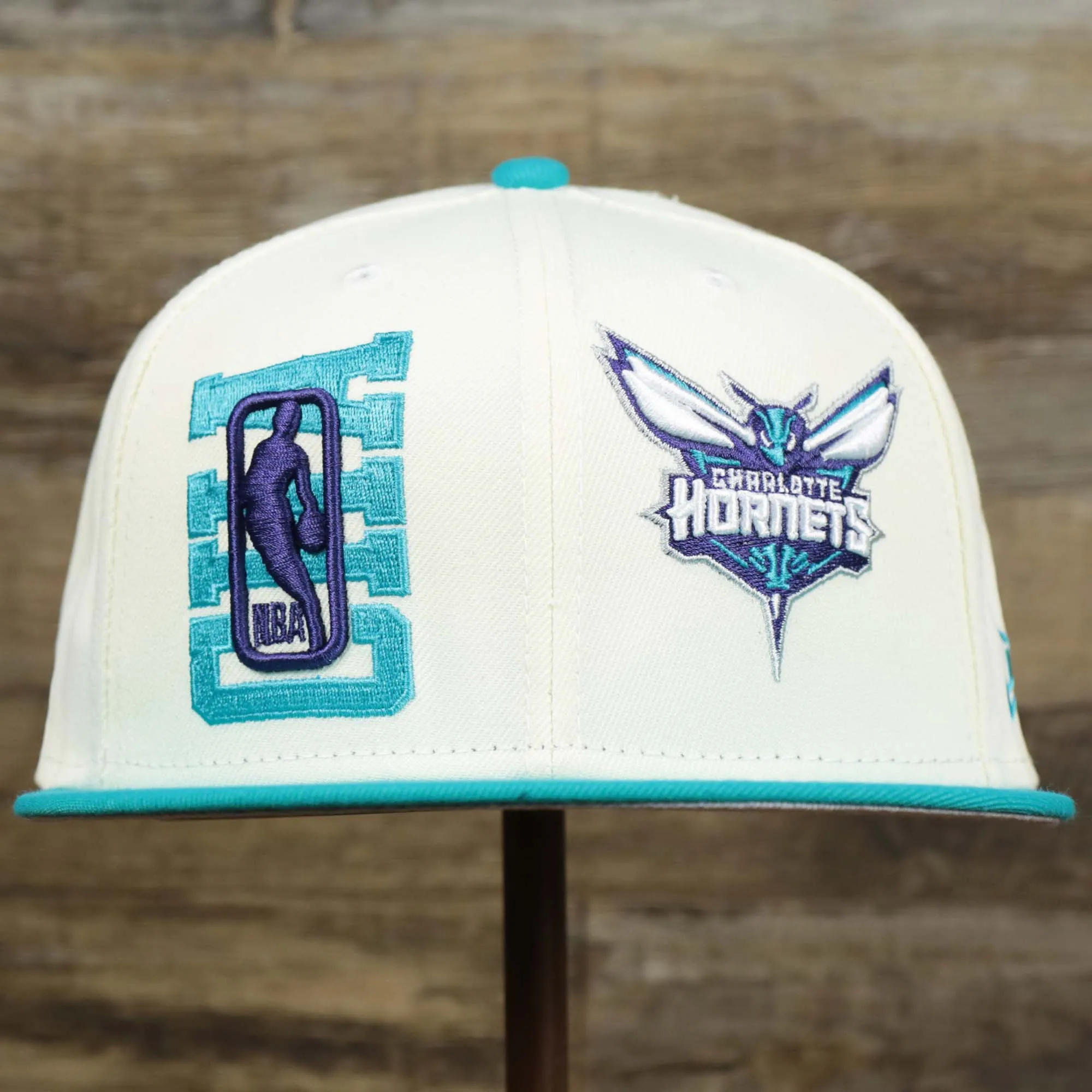 Charlotte Hornets NBA 2022 Draft Gray Bottom 9Fifty Snapback | New Era Cream/Turquoise