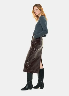 Chocolate Rachel Patent Leather Skirt