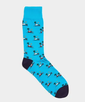 Corgi Camper Van Sock In Teal