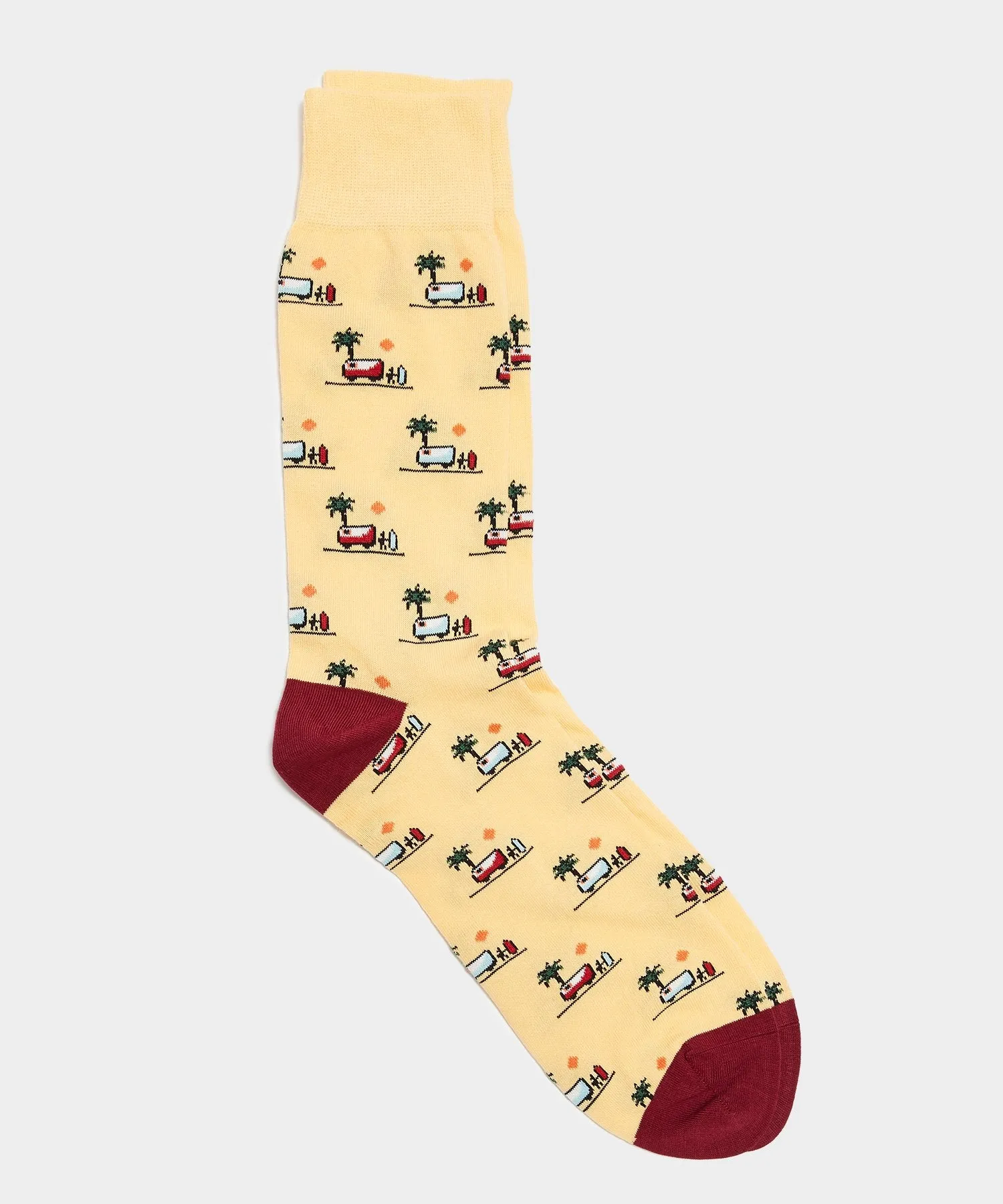 Corgi Camper Van Sock In Yellow