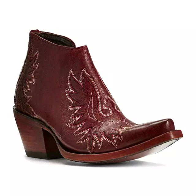 Cowgirl Ankle Boots 2023 New Trendy Female Slip on Western pointy toe leather boots