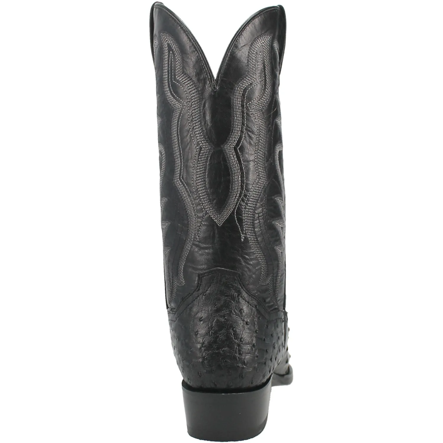 Dan Post Mens Tempe Black Full Quill Ostrich Cowboy Boots