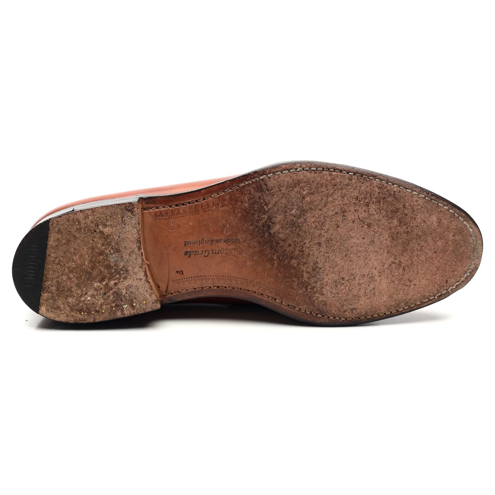 'Darwin' Tan Brown Leather Loafers UK 8.5 F