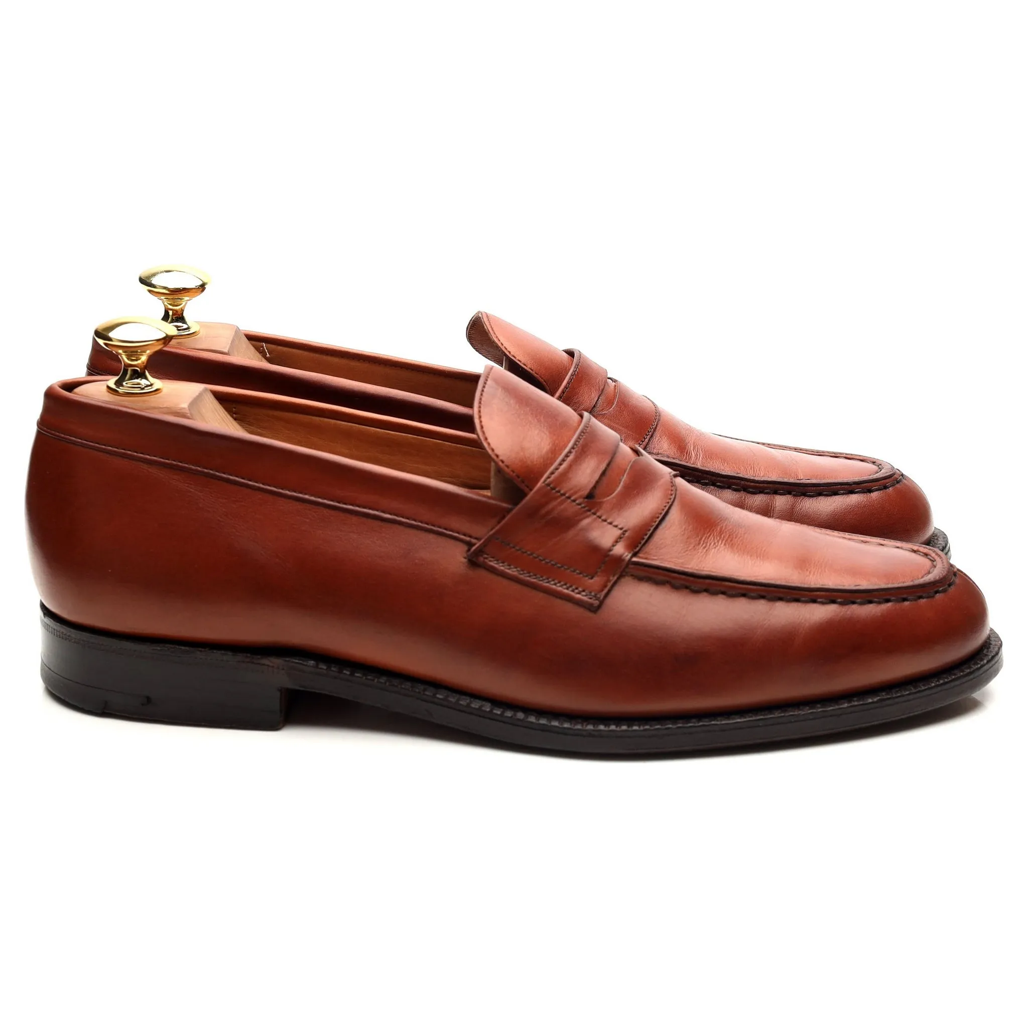 'Darwin' Tan Brown Leather Loafers UK 8.5 F