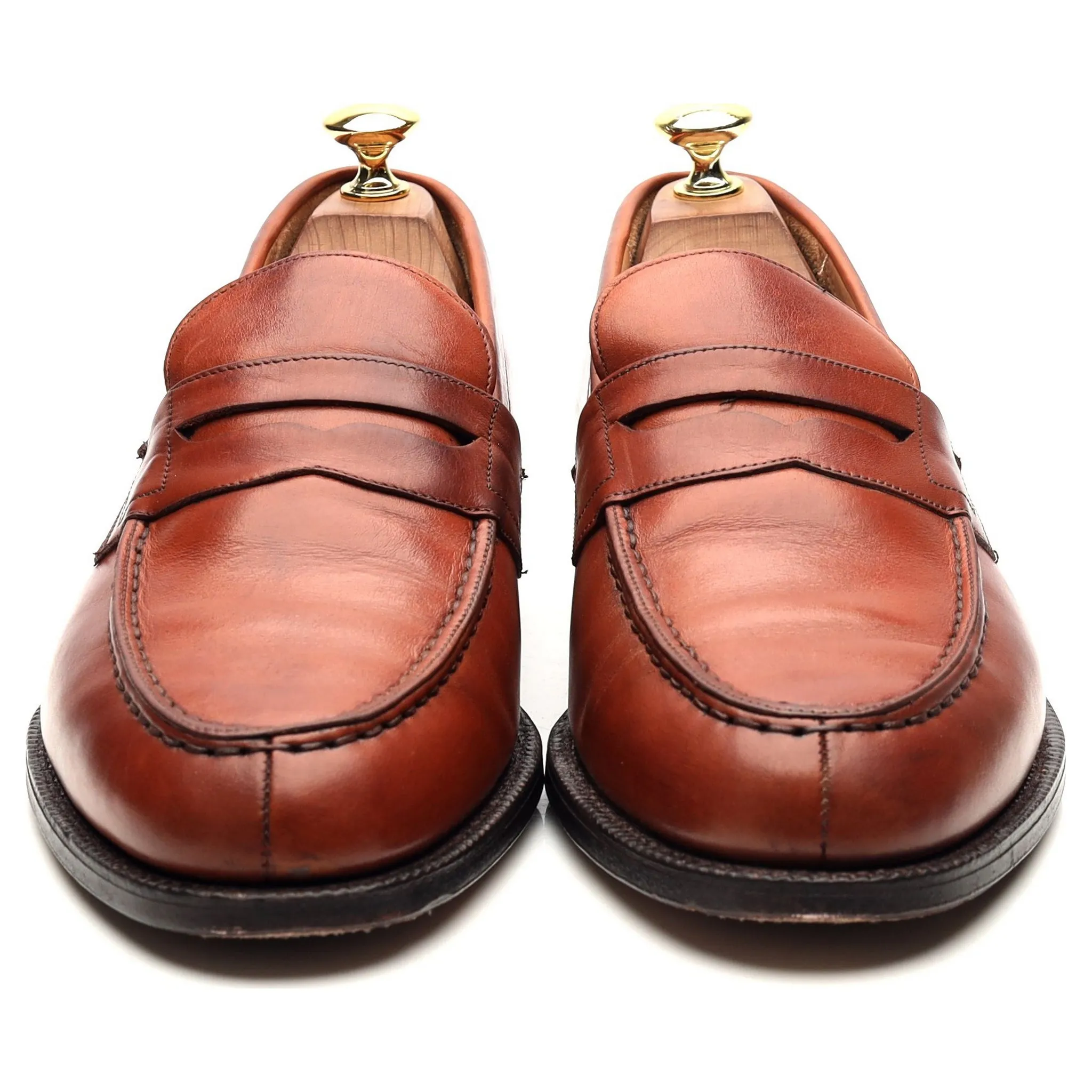 'Darwin' Tan Brown Leather Loafers UK 8.5 F