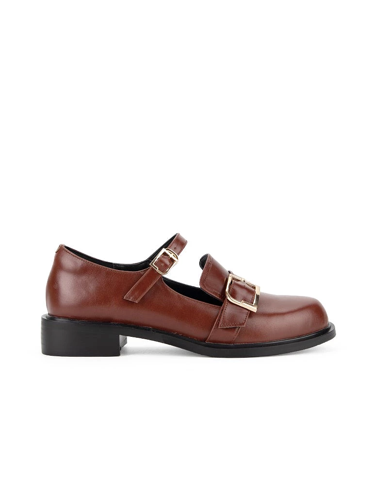 Double Buckle Straps Penny Mary Jane Loafers