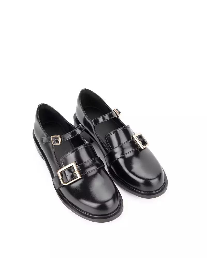 Double Buckle Straps Penny Mary Jane Loafers