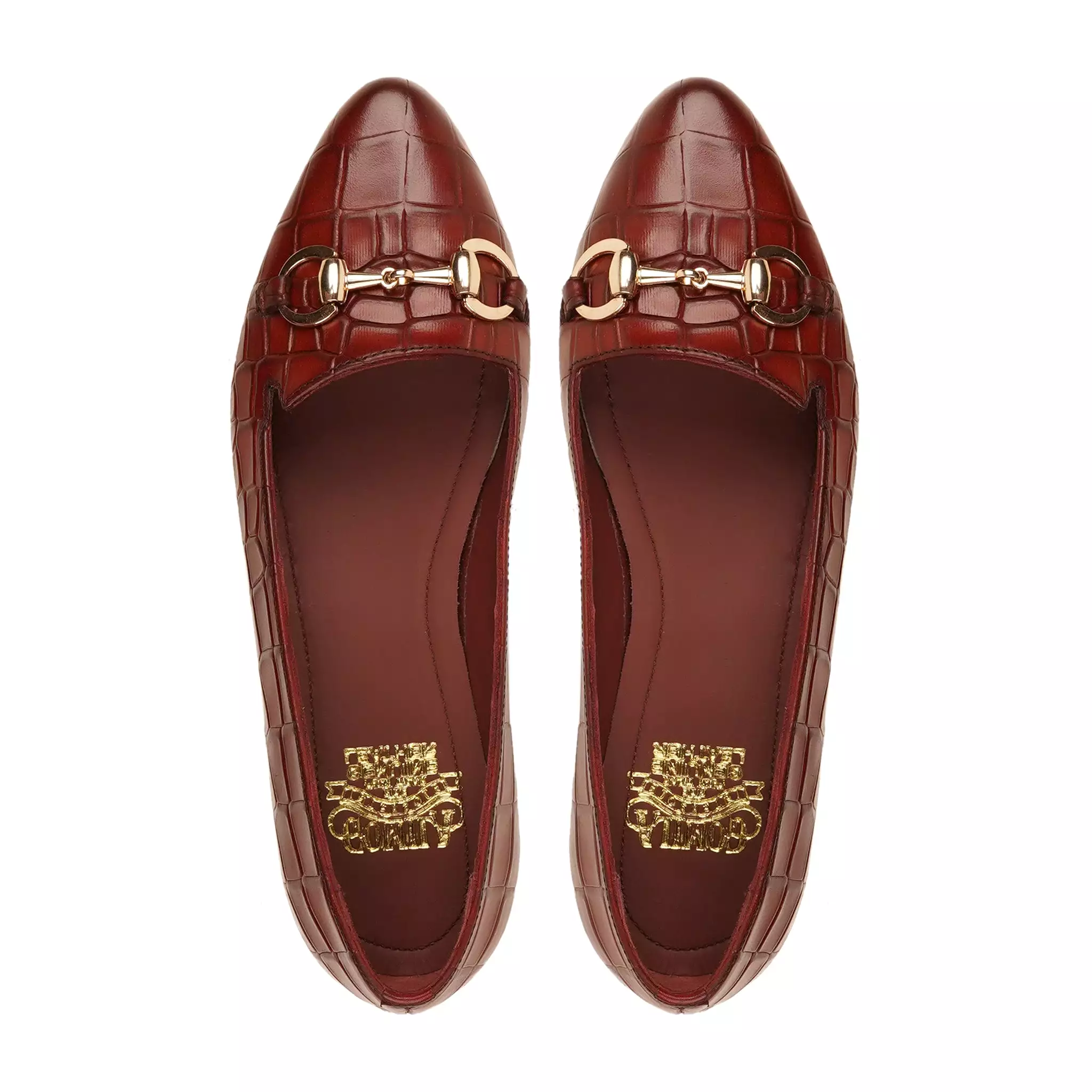 Everett - Ladies Oxblood Printed Crocodile Calf Leather Loafer