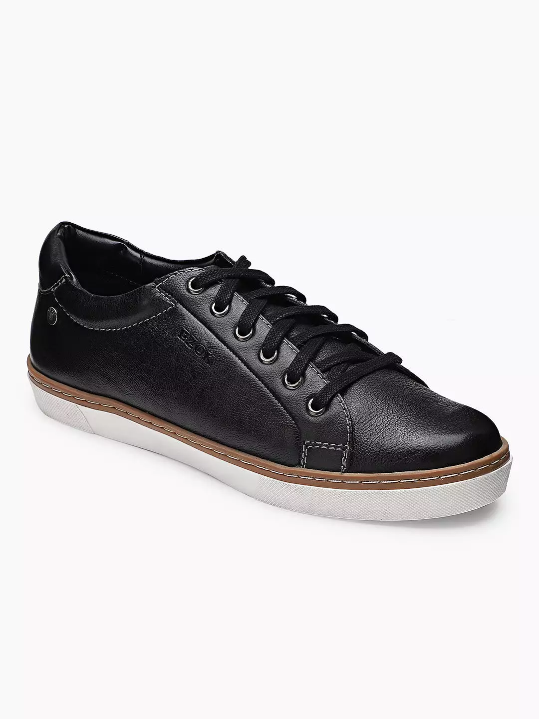 Ezok Men Stan 2191 Black Leather Sneakers