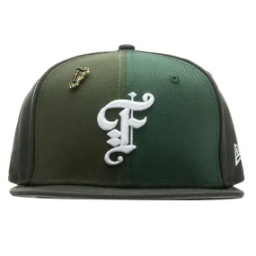 Feature x New Era Old English F Fitted Multi Panel - Green