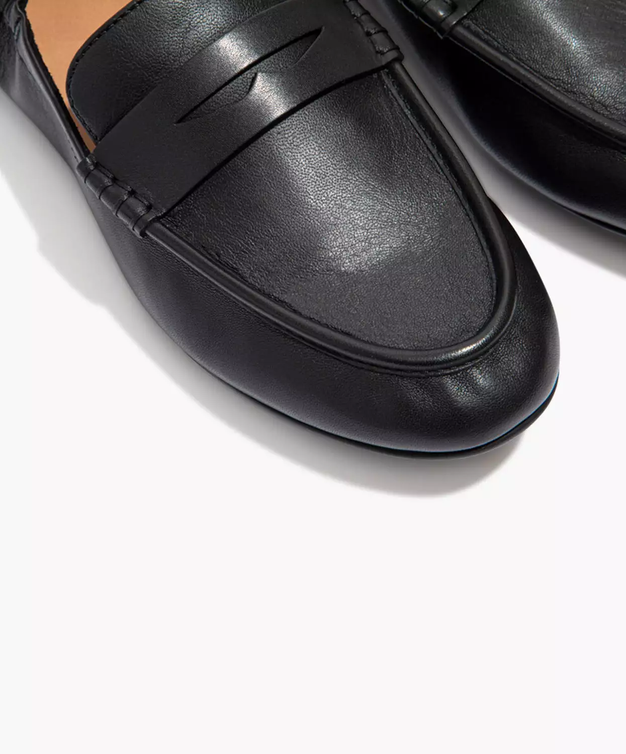 FitFlop Allegro Leather All Black Penny Loafers