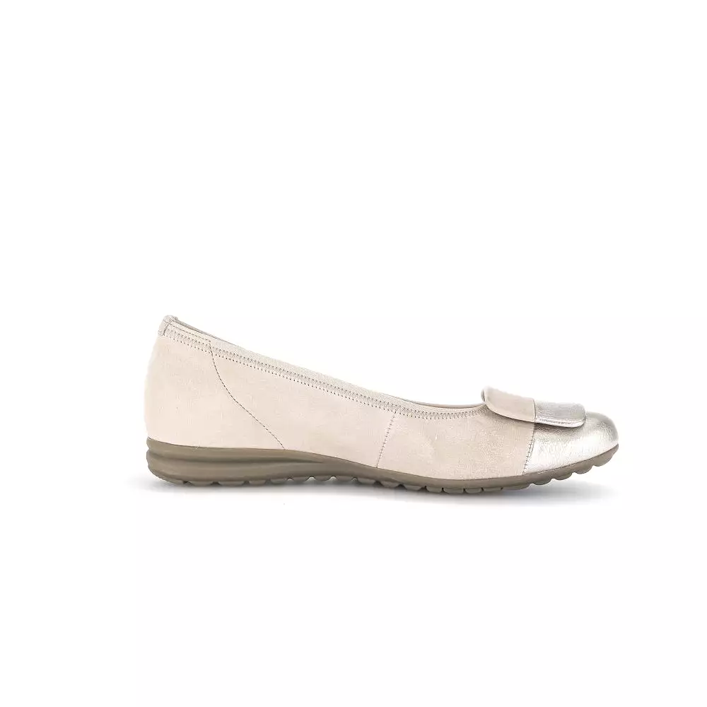 Gabor Women's 22.624.33 Ballet Flat - Oak/Pewter