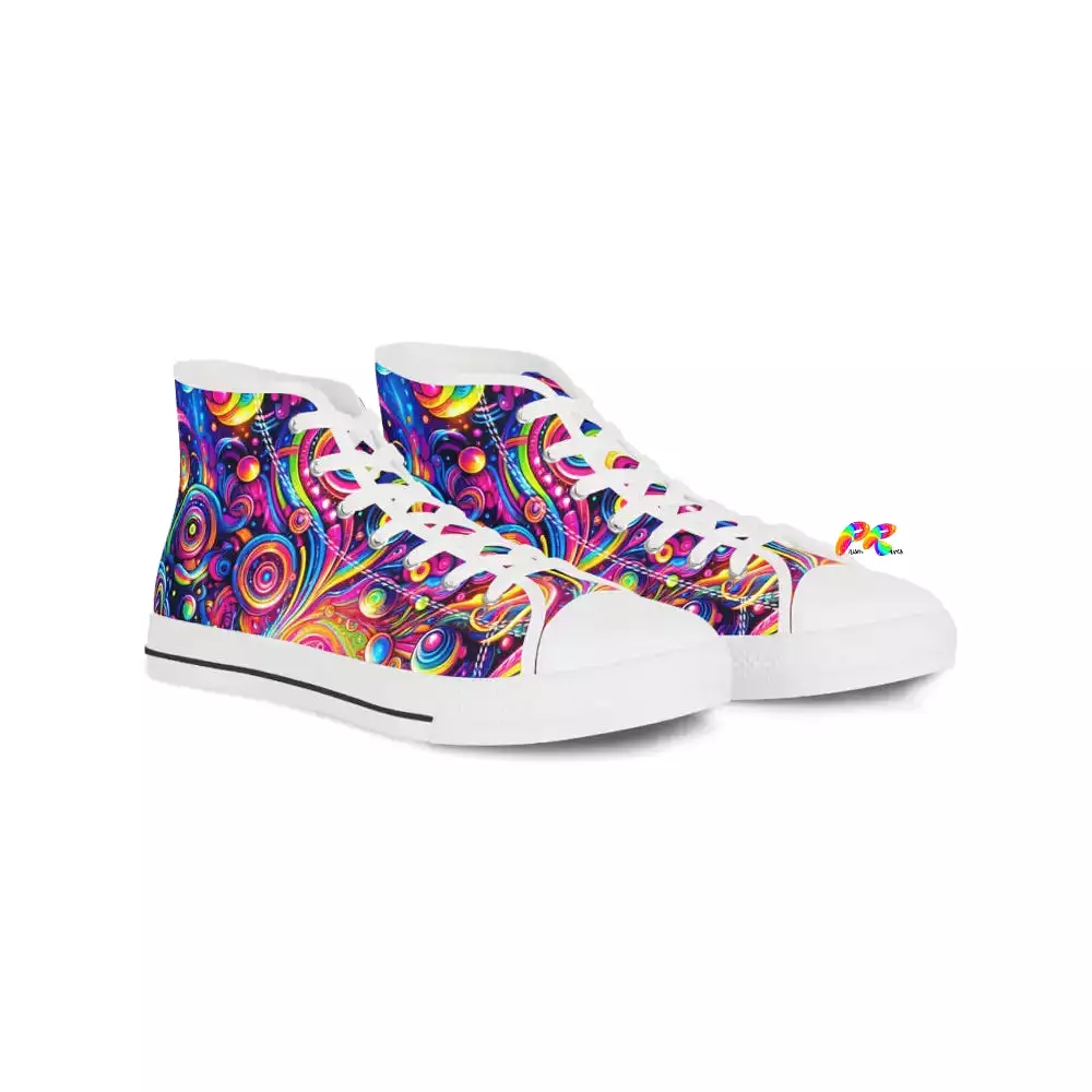 Galactic Pride Men's Canvas High Top Sneakers