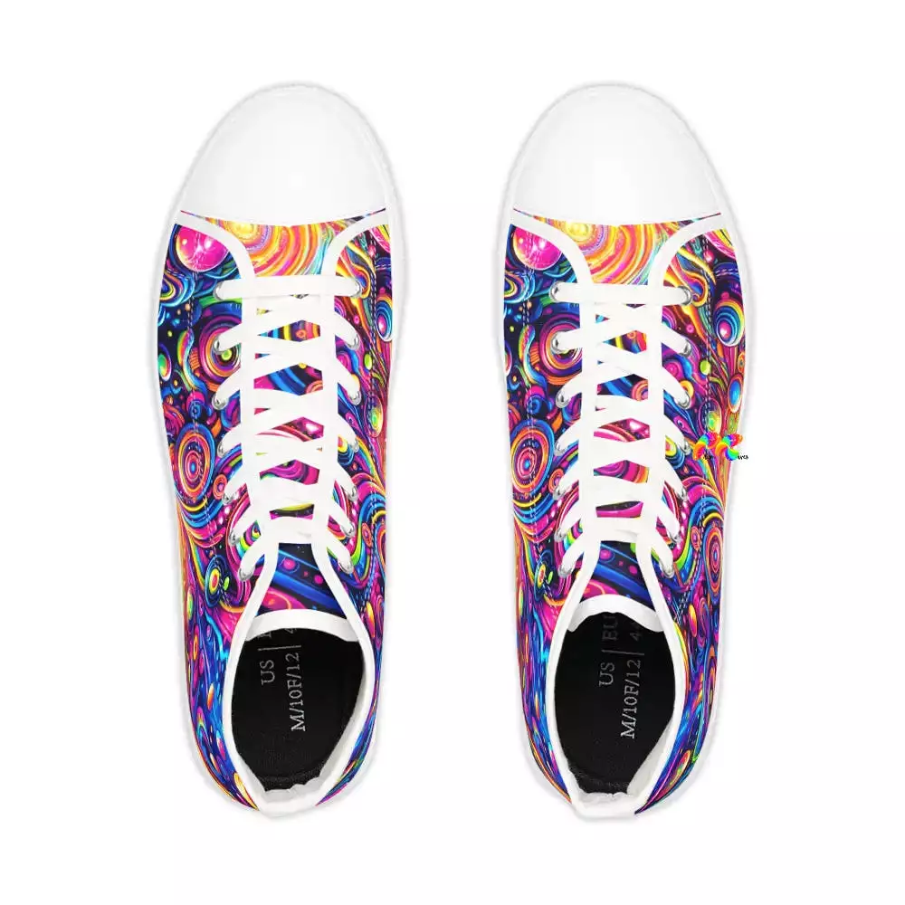 Galactic Pride Men's Canvas High Top Sneakers