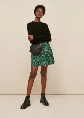 Green Wild Leopard Flippy Skirt