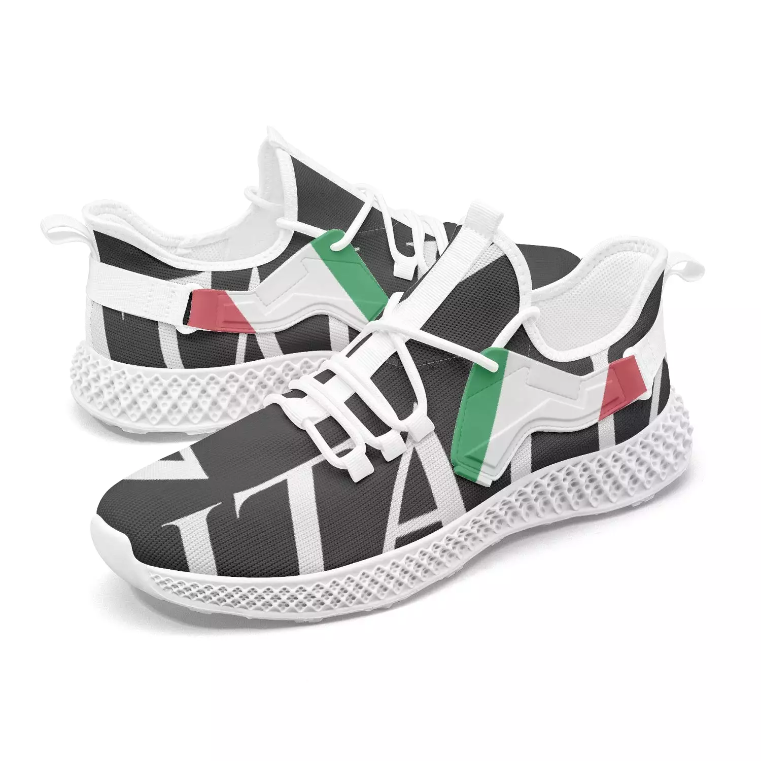 Italia Net Mesh Knit Sneakers Black - men/women sizes