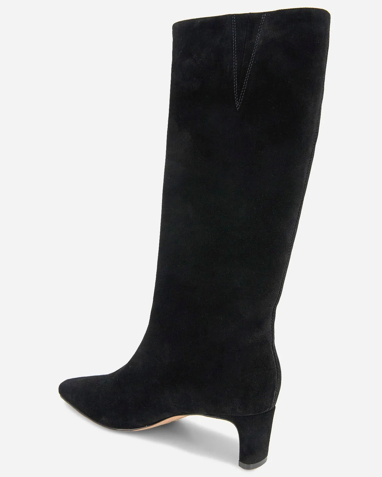 Janice Black Suede Tall Boot