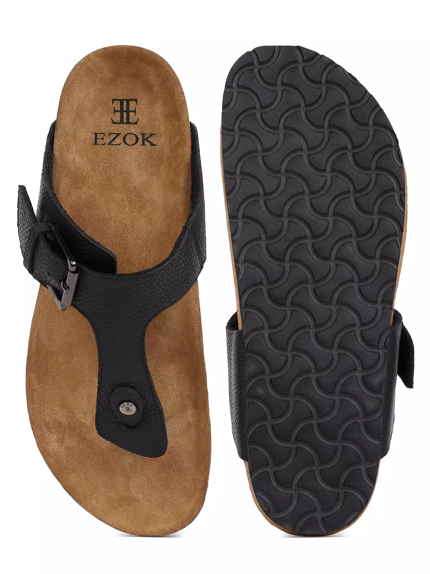 Leather sandal for men (black)