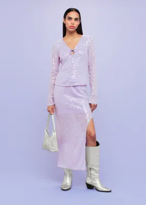 Lilac Lio Sequin Sculptured Skirt