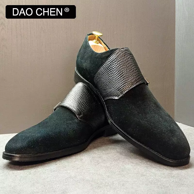 LUXURY BRAND MEN LOAFERS SHOES DOUBLE MONK SHOES LEATHER FASHION CASUAL MEN DRESS SHOES BLACK BROWN OFFICE WEDDING SHOES FOR MEN