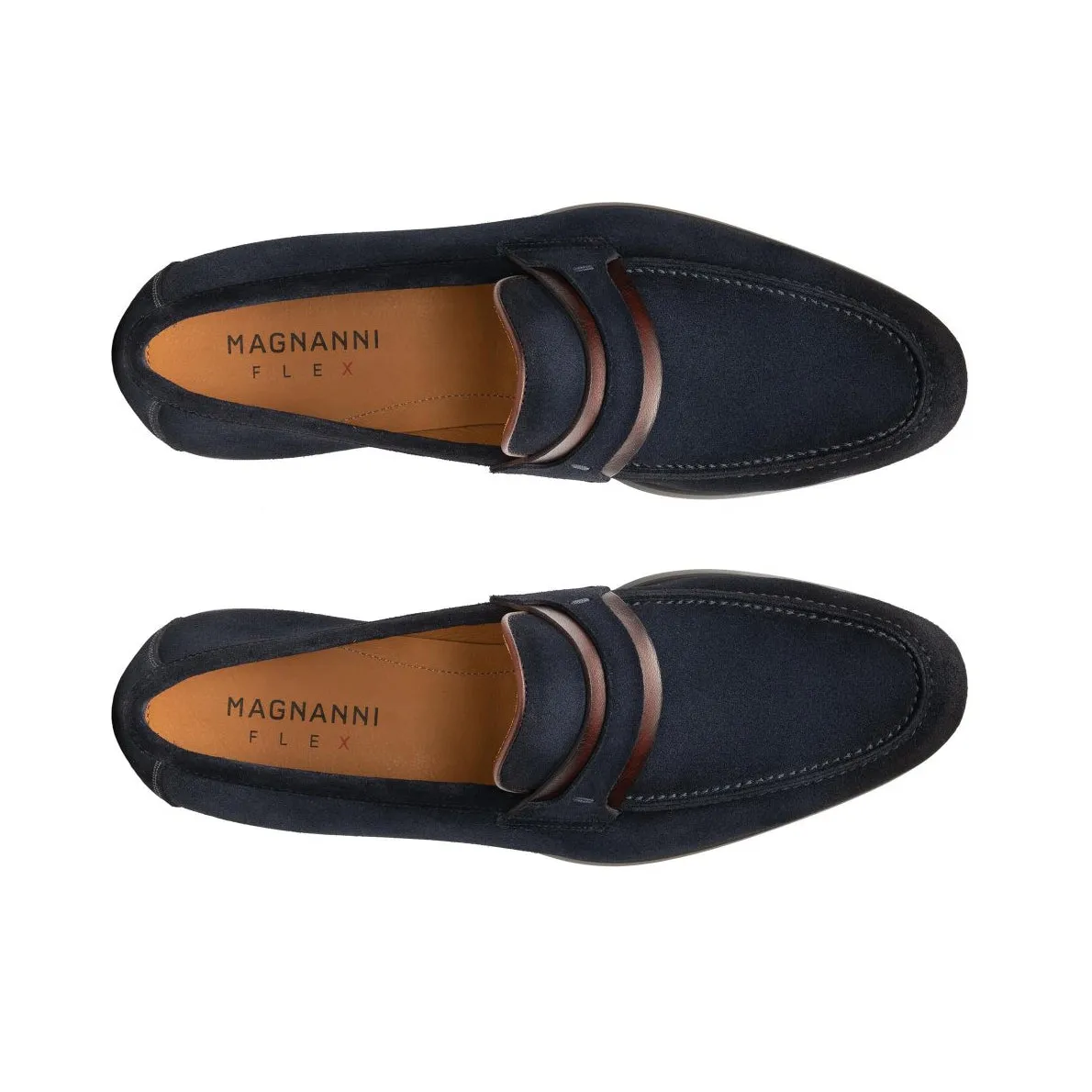 Magnanni 23822 Daniel Men's Shoes Navy Suede Leather Penny Loafers (MAGS1070)