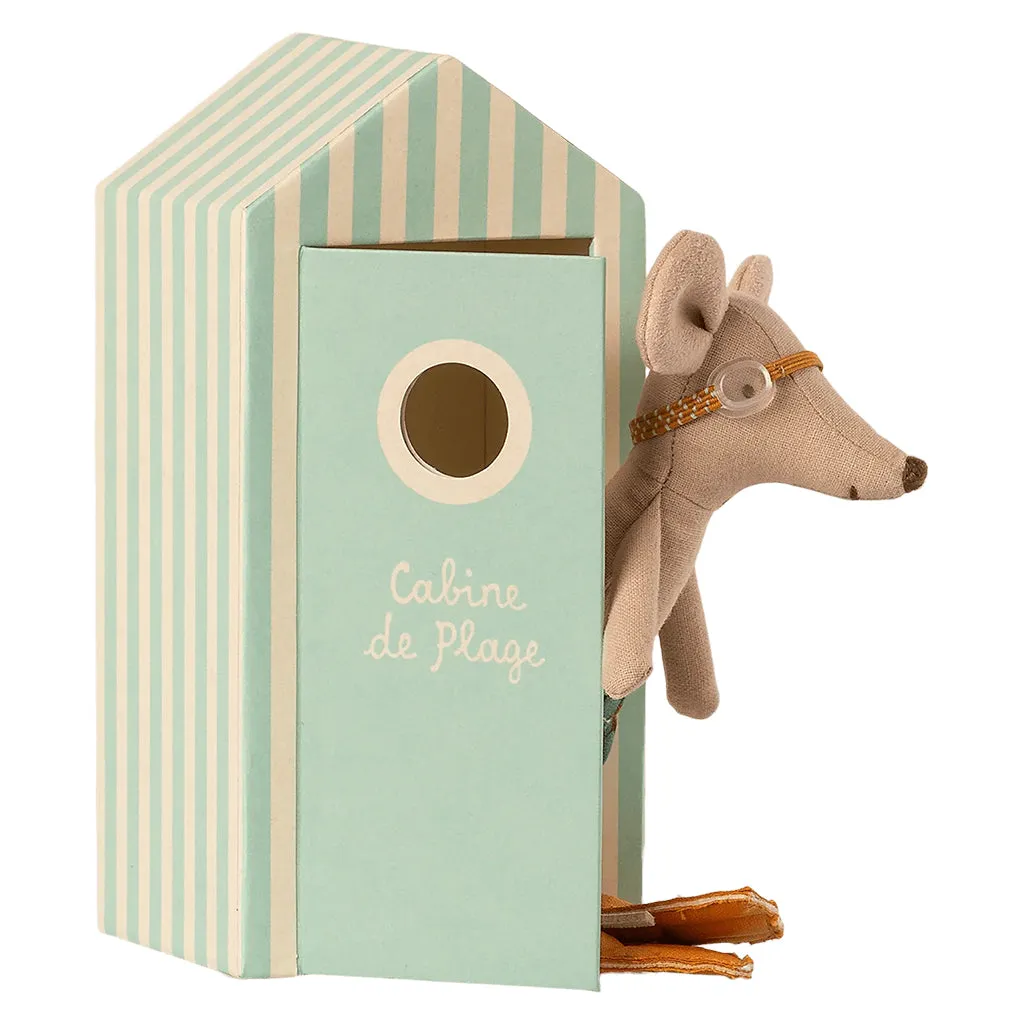 Maileg Toys Big Brother Beach Mouse In Cabin De Plage